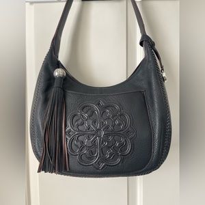 BRIGHTON Silvana FERRARA COLLECTION Medallion Hobo  HANDBAG Black Purse orig$410